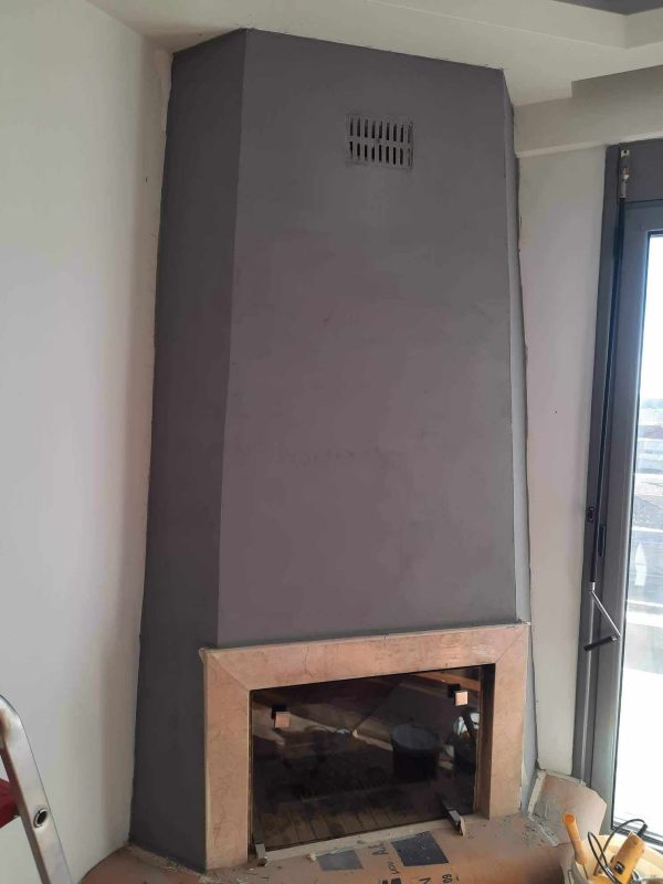 πατητή τσιμεντοκονία σε τζάκι